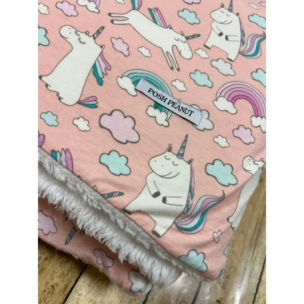 Posh Peanut Olive Unicorn Luxe Plush Patoo Bamboo Blanket 60x40
